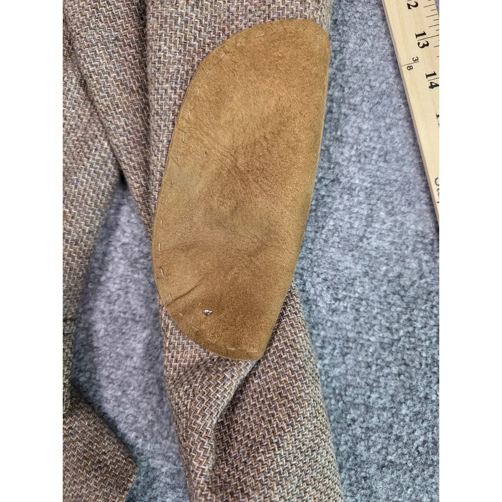 Pendleton Western Wear Wool Tweed Blazer Suede Elbow Patches 46L Vintage 70s